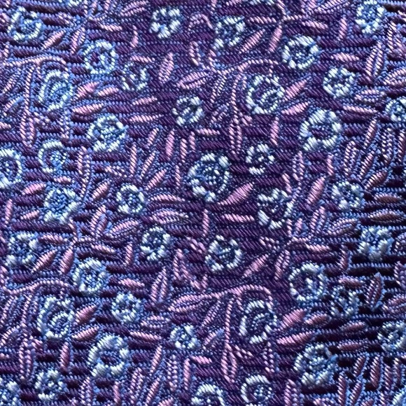 Thomas Pink Purple and Blue Patterned Tie - Picture 5 of 5